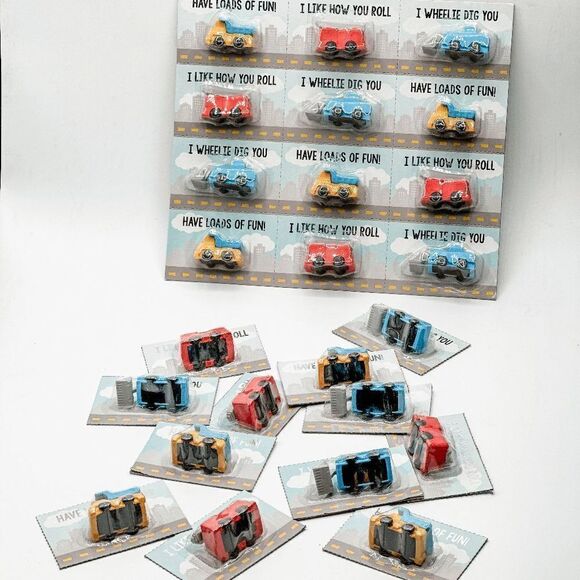 Sheffield Home 12 Truck Themed Valentines with Erasers - Picture 5 of 7